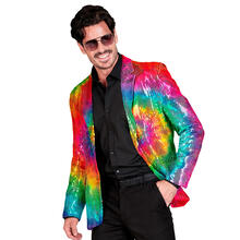 NEU Herren-Kostm Pailletten-Jacke Batik-Style, Gr. S