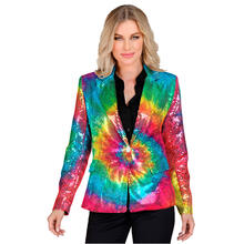 NEU Damen-Kostm Pailletten-Blazer Batik-Style, Gr. S
