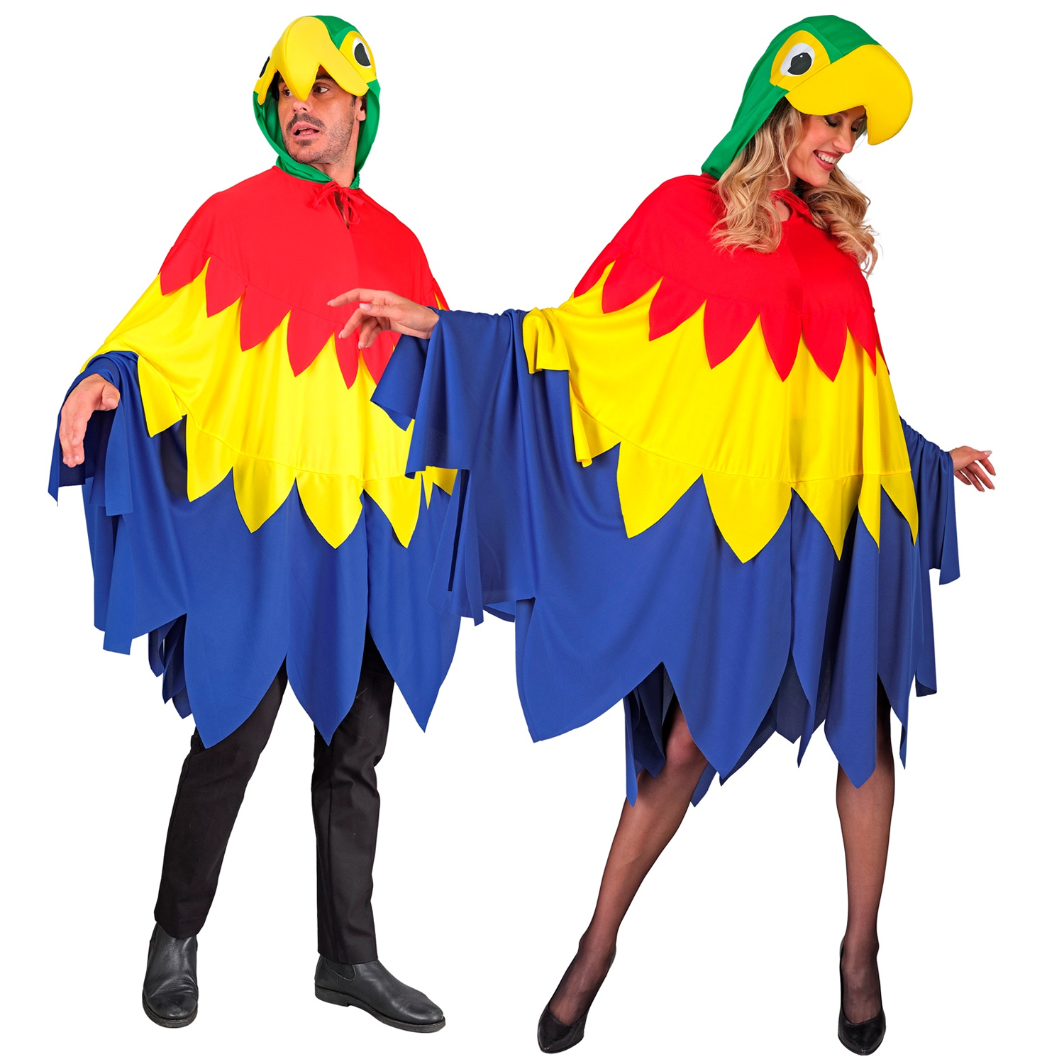 NEU Unisex-Kostm Papagei, berwurf mit Kapuze, Einheitsgre