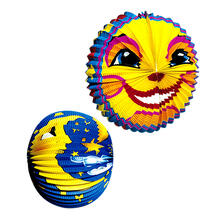 NEU Papier-Lampion-Set Mond, 2 Lampions mit 25-30cm Durchmesser