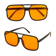 NEU Brille 90er HipHop, orangene Glser