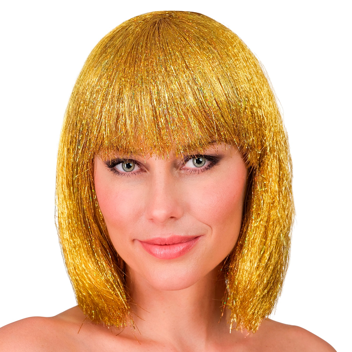 NEU Damen-Percke Glitzer-Bob, gold