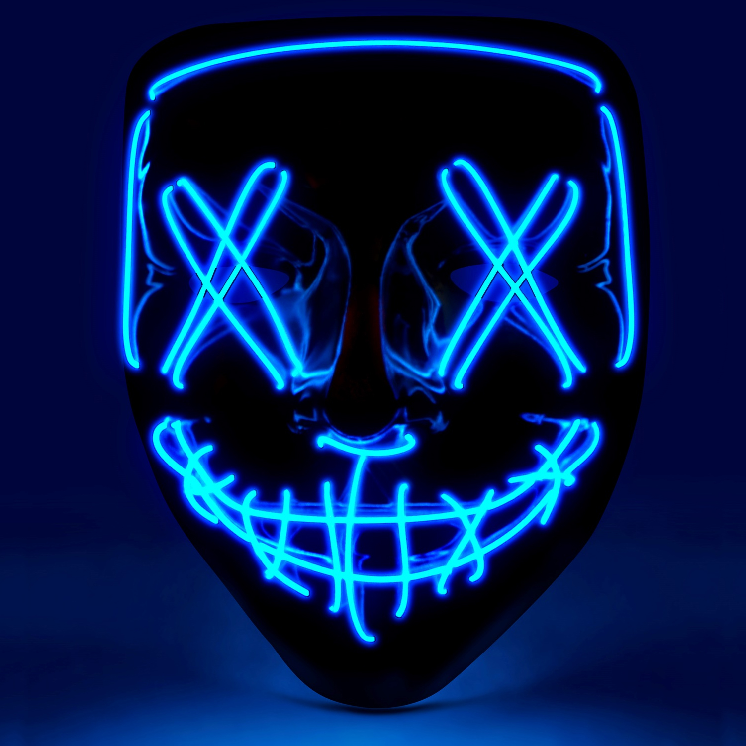 NEU LED-Maske Halloween blau, grenverstellbar