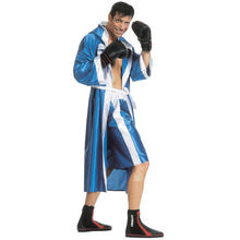 Herren-Kostüm Boxer, blau, Einheitsgröße