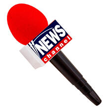 NEU Mikrofon Breaking News, rot, 25 cm