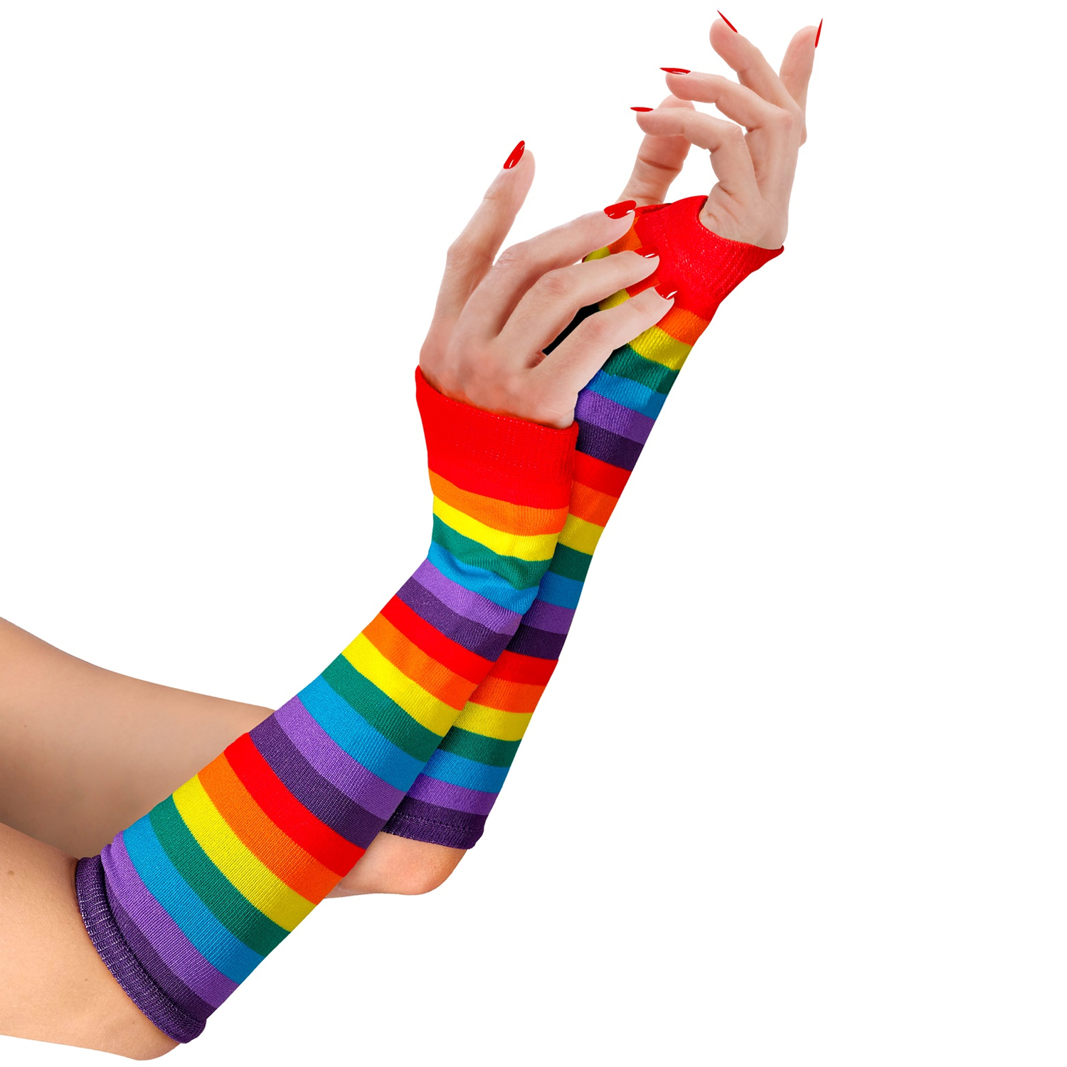NEU Armstulpen Regenbogen, fingerlos