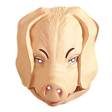 SALE Maske Schwein aus Plastik, beige