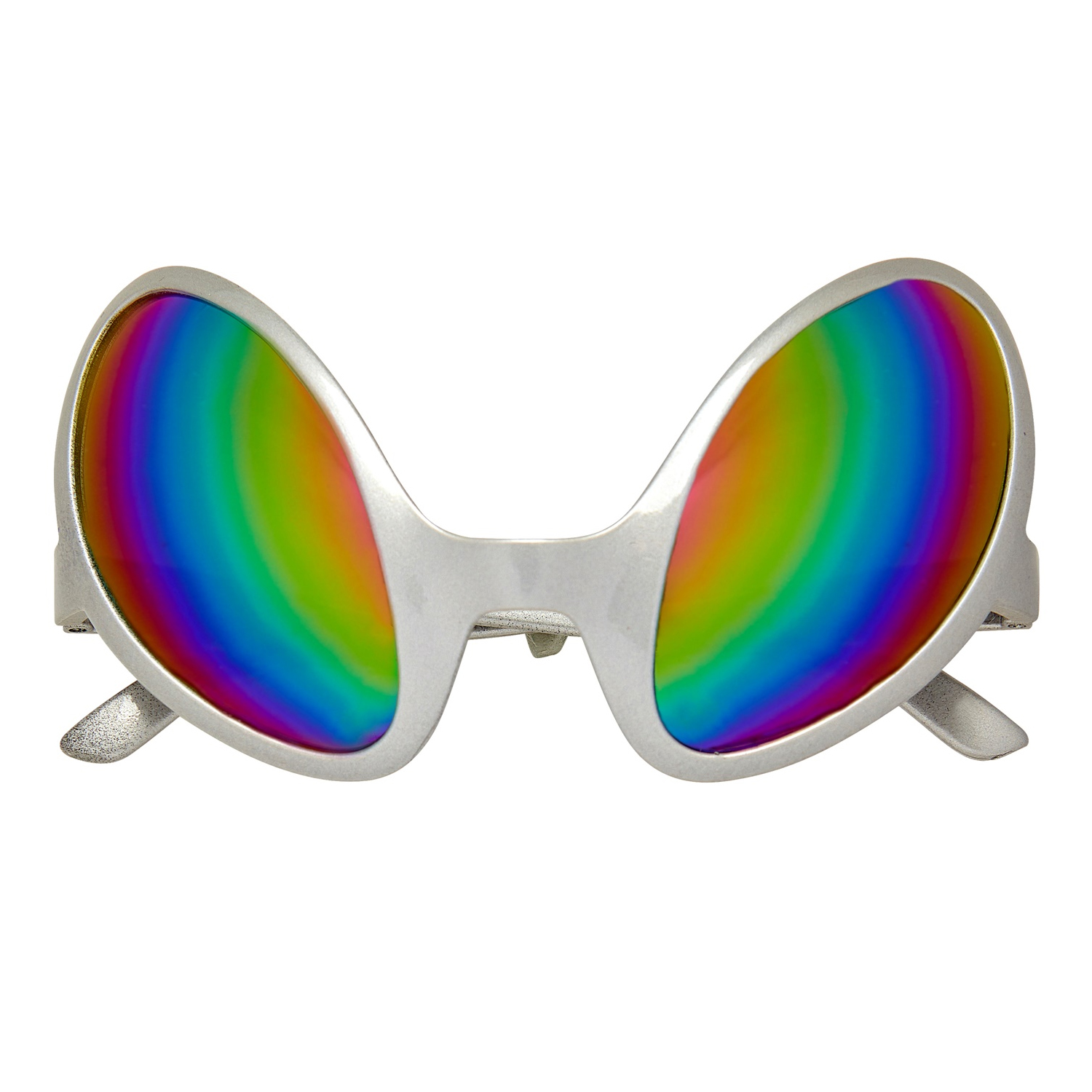 Brille Alien-Augen, mit holographischen Gläsern, silber