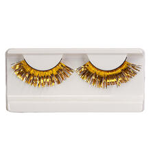 NEU K�nstliche Wimpern, 1 Paar mit Wimpernkleber, Gold Metallic
