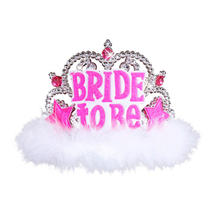 Diadem Bride to be, mit Marabou-Besatz, wei