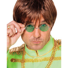 Brille Hippie, runde, grne Glser aus Metall