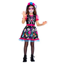 NEU Kinder-Kostm Day of the Dead, Kleid mit Haarreif, Gr. 116