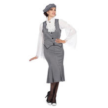 SALE Damen-Kostm 20er Jahre Polly, 3-teilig mit Mtze, Weste & Rock, Gr. 34