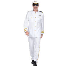 NEU Herren-Kostm Navy-Offizier oder Kapitn, Hose und Oberteil, wei, Gr. S
