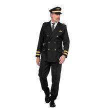 NEU Herren-Kostm Luxus-Pilot, mit Jacke und Hose, schwarz, Gr. S