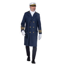 NEU Herren-Kostm Hochwertiger Kapitnsmantel, navy blau, Gr. S