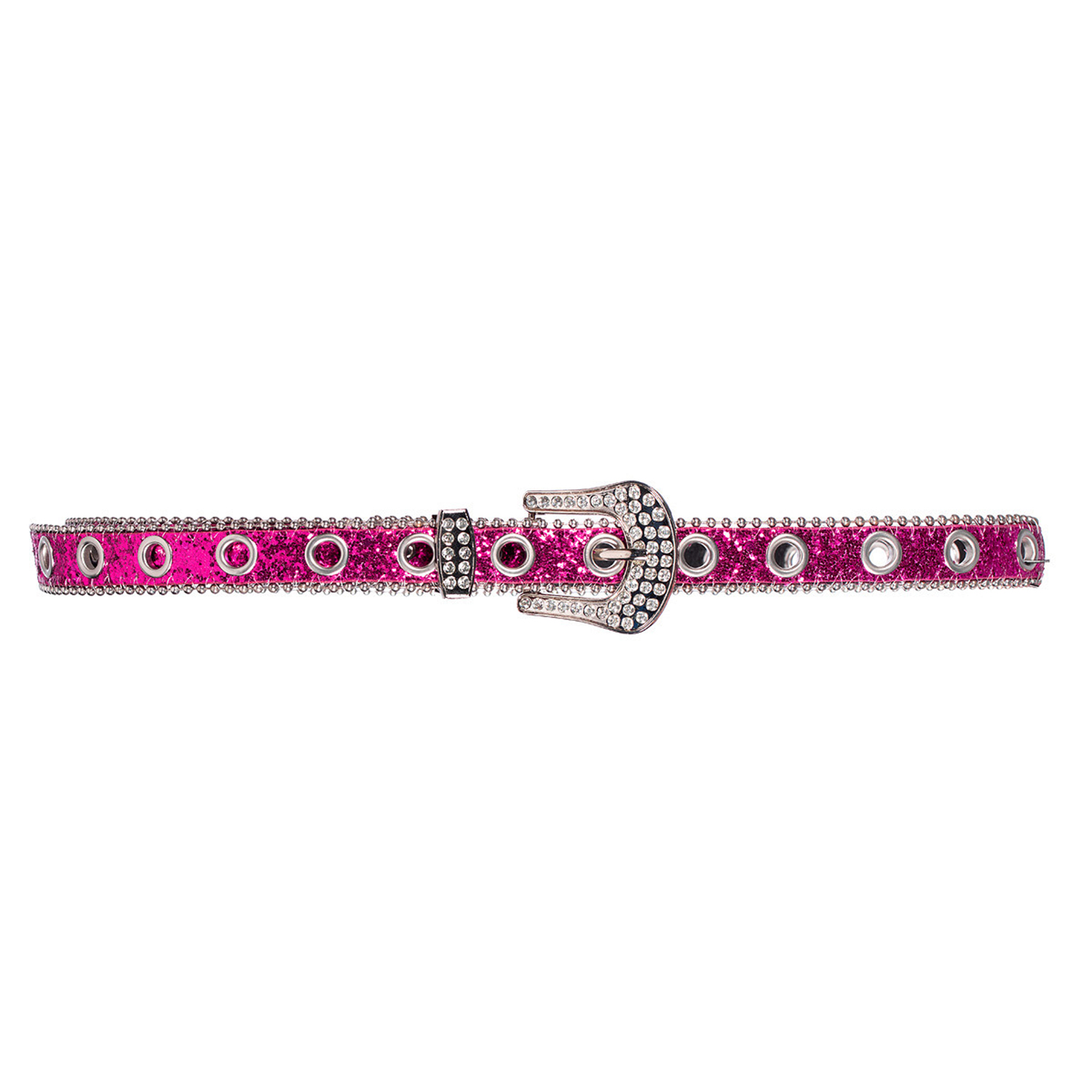 NEU Grtel Glitter, mit Strassstein-Schnalle, pink