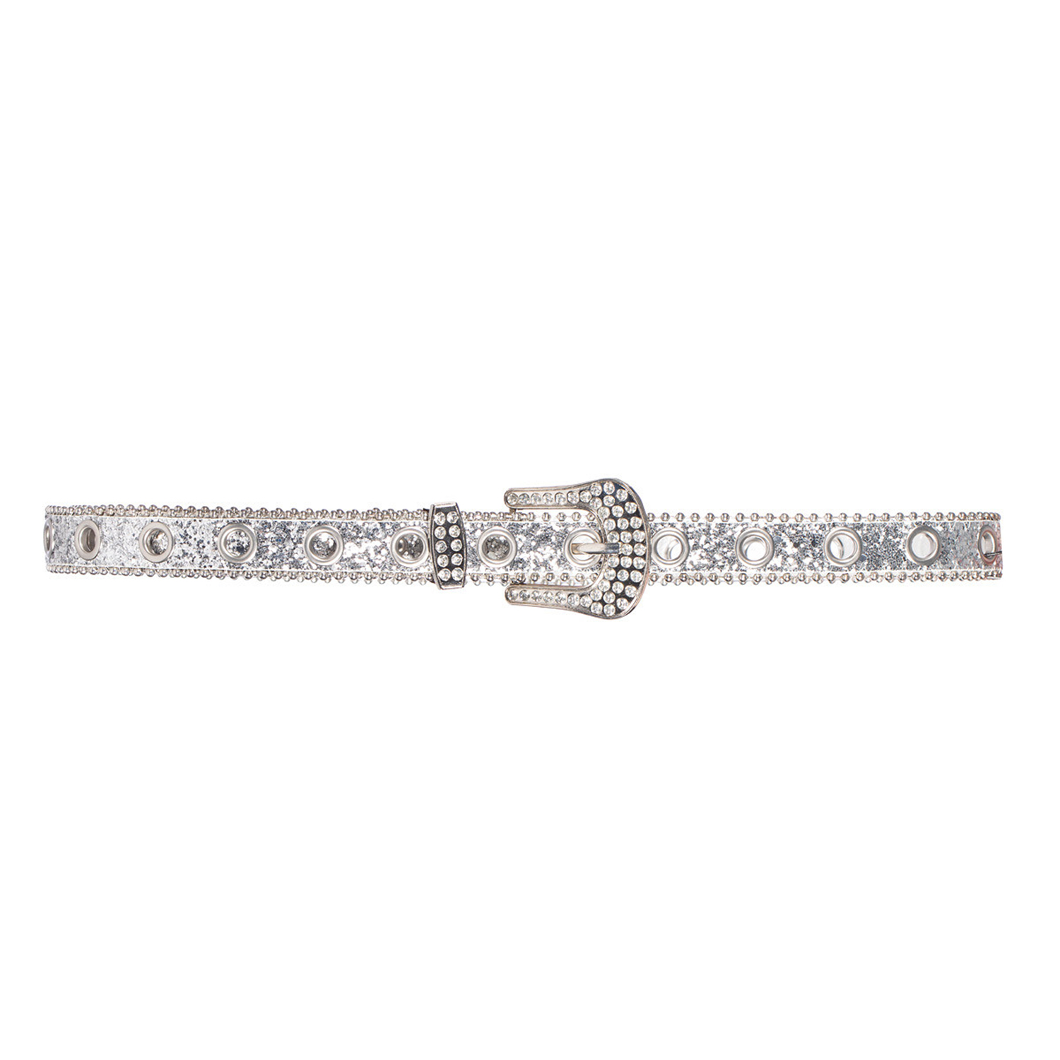 NEU Grtel Glitter, mit Strassstein-Schnalle, silber