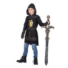 NEU Kinder-Kostm Ritter mit Kapuze, schwarz-gold, Gr. 116