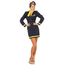 SALE Damen-Kostm Pilotin, blau/gelb, Gr. 40