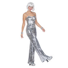 NEU Damen-Kostm Party-Glitzerhose silber, Gr. 36