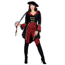 Damen-Kostüm Streifen Piratin, Gr. 36