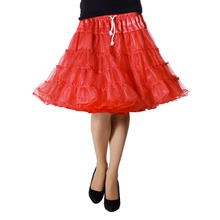 Petticoat-Deluxe, mehrlagig, knielang, rot