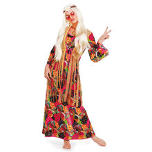 Damen-Kostüm Hippie Kleid bunt, Gr. 42