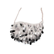 Tasche mit Pailletten, silber