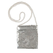 Paillettentasche, silber, ca. 18x18cm