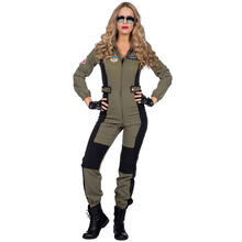 NEU Damen-Kostm Jet-Pilotin, Overall, olivgrn, Gr. 34