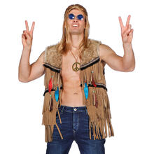 Herren-Weste Hippie / Indianer mit Fransen, Gr. 48