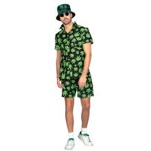NEU Herren-Kostm Festival-Set Hanf mit Hemd und Hose, schwarz-grn, Gr. S