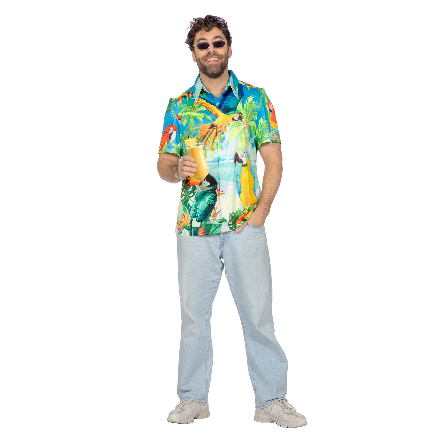 NEU Herren-Kostm Hawaii-Hemd Papagei, bunt, Gr. S