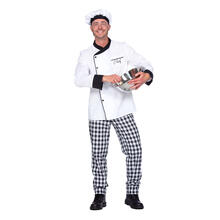 NEU Herren-Kostm Koch mit Hose, Oberteil und Kochmtze, Gr. S