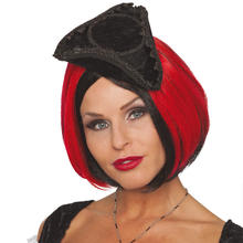 SALE Hut Mini-Dreispitz Pirat mit Haarclip schwarz