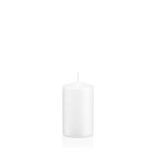 Getauchte glatte Stumpen-Kerze, ca. Höhe: 100mm, Ø 60mm, Farbe: Weiß