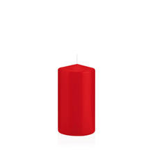 SALE Getauchte glatte Stumpen-Kerze, ca. Hhe: 130mm,  70mm, Farbe: Rot