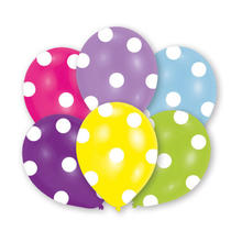 Luftballon Polka Dots, Bunt, 6 Stk.