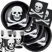 Party-Set-Jungen für 6 Gäste Pirat Totenköpfe