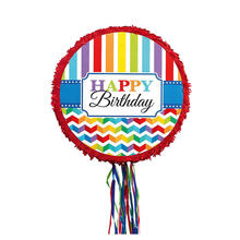 Piñata / Pinata Happy Birthday kreisförmig, bunt
