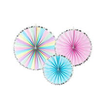 Dekorative Rosetten Einhorn in 3 Gr��en - Pastellfarben, Set mit 3 St�ck