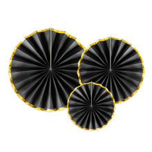 Dekorative Rosetten in 3 Gr��en - Schwarz, Set mit 3 St�ck