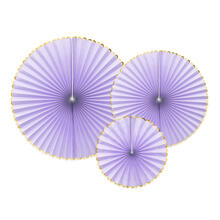 Dekorative Rosetten Yummy in 3 Gr��en - Pastell-Lila / Violett, Set mit 3 St�ck