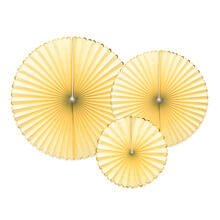 Dekorative Rosetten Yummy in 3 Gr��en - Pastellgelb, Set mit 3 St�ck