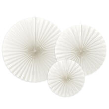 Dekorative Rosetten in 3 Gr��en - Altwei� / Offwhite, Set mit 3 St�ck