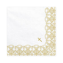 Servietten Erste Kommunion - Ornament, 33 � 33 cm, Gold, 20 St�ck