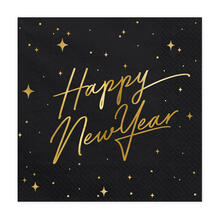 Servietten Happy New Year - Schwarz, 33 � 33 cm, 20 St�ck
