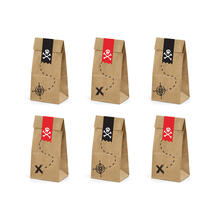 Geschenkt�ten aus Papier Piraten � 8x18 cm � 6 St�ck