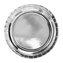 Pappteller Silber - 23 cm, 6 St�ck